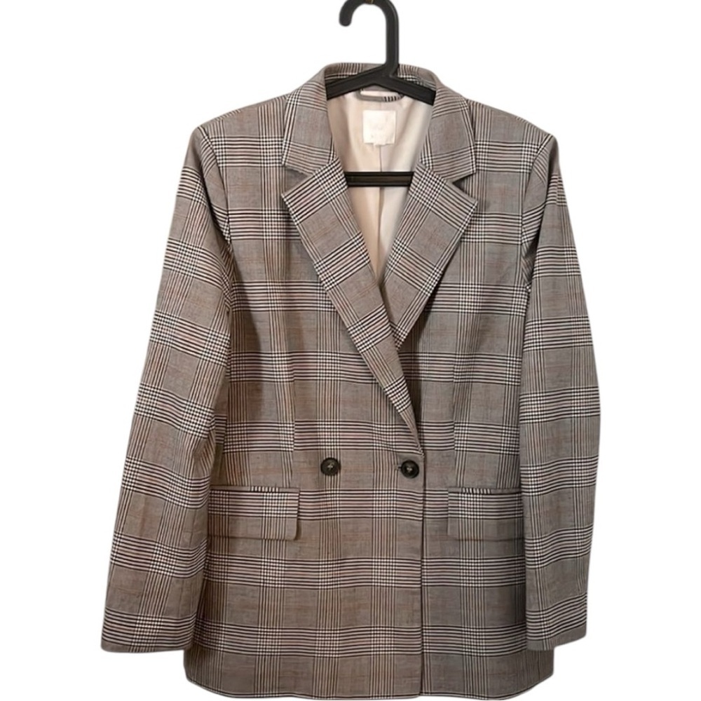 🦋EUC! Checkered Blazer H&M double breasted 
Size L